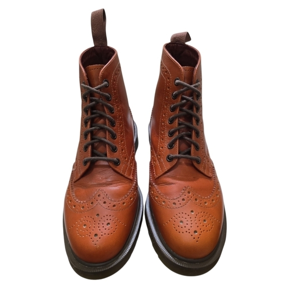 Dr. Martens Affleck Brogue Lace Up Boots English Tan Unisex 8M 9L Wingtip main image 8